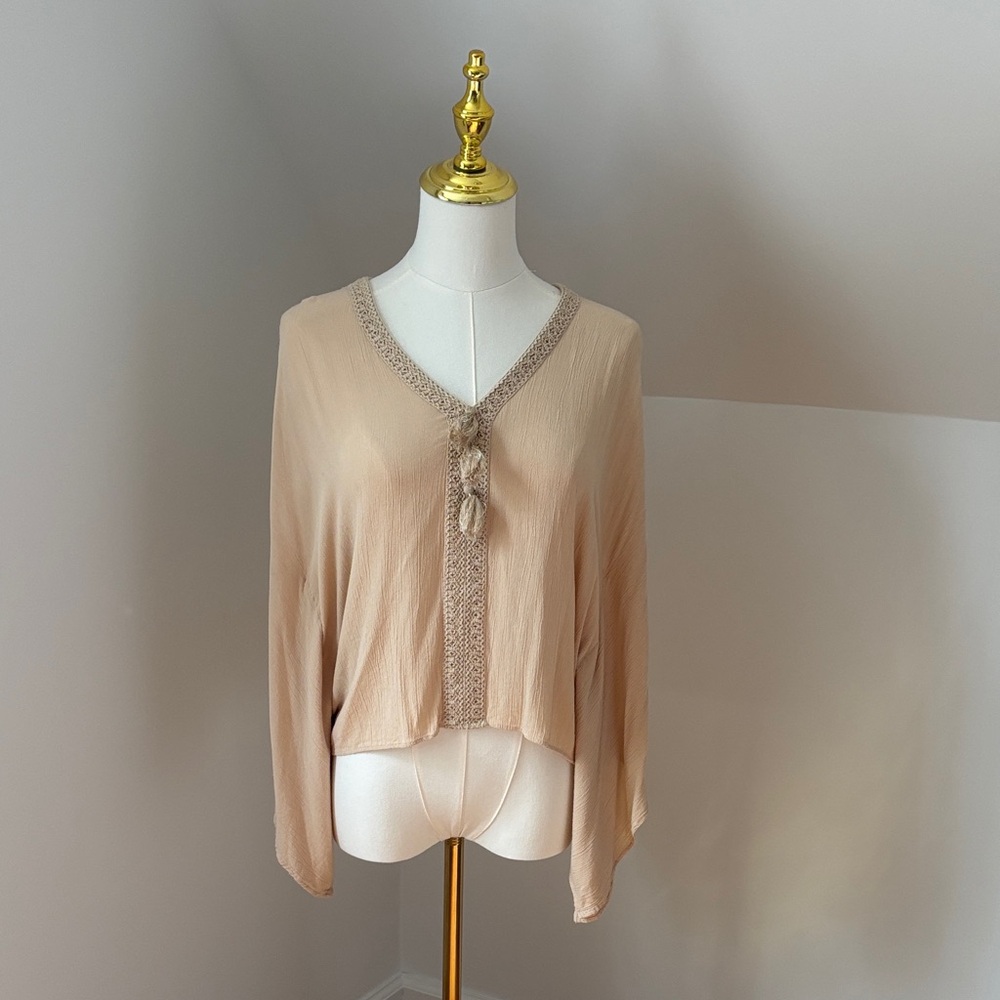 Lilly Pulitzer Cream Top with Gold Accents